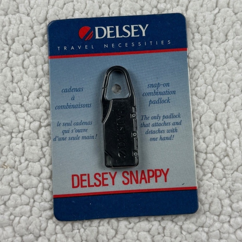 Delsey Snappy SnapOn Combination Padlock Black Travel Luggage Lock 3Dial Vintage